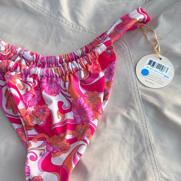 Women’s Pink & Orange Floral Swim Bottoms - Picture 3 of 7